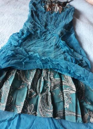 Невероятное шелковое платье на вискозной атласной подкладке, дизайнерская работа2 фото