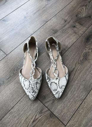 Туфлі босоніжки зміїний принт