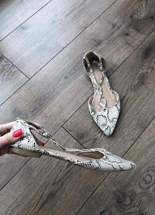 Туфлі босоніжки зміїний принт2 фото