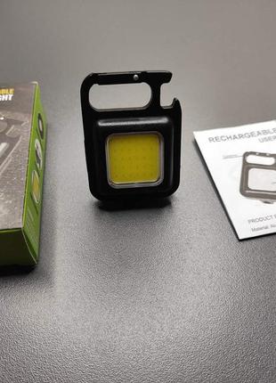 Фонарь-брелок открывашка с магнитом mini  500 lum черный также работает от паве банка. очень яркий2 фото