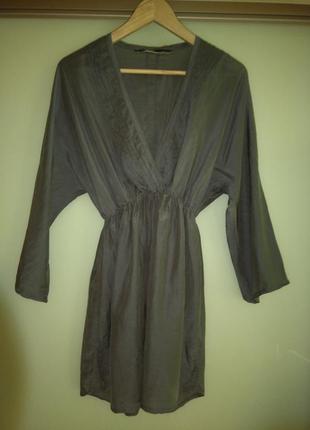 Шелковая / хлопковая блузка / туника angela davis (италия) шелк, хлопок3 фото