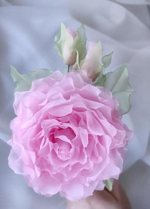 Обруч розовая роза, ободок с розовыми цветами, венчик на праздник, венчик розы5 фото