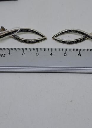 Серьги серебряные с марказитом