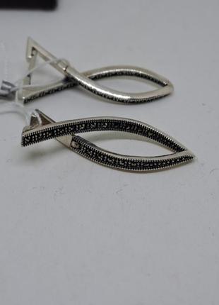 Серьги серебряные с марказитом