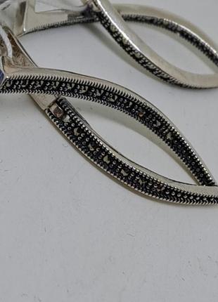 Серьги серебряные с марказитом