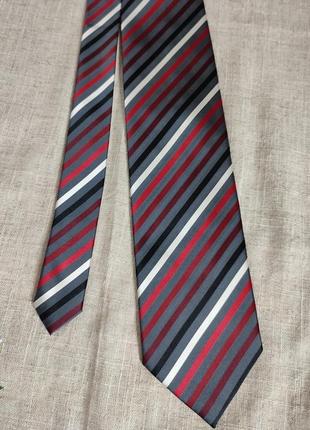 Краватка шовкова у смужку різнокольорова4 фото