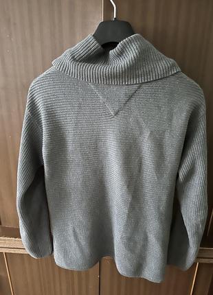 Серый хлопковый свитер с горловиной Tommy hilfiger2 фото