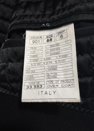 Итальянский пальто мужское, прямое, черное, кашемир6 фото