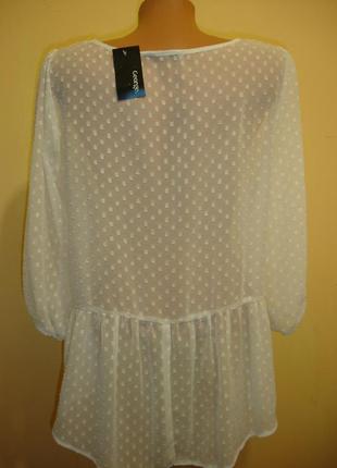 Белая модная блузка с пышным низом  "george" 10-12 р марокко2 фото