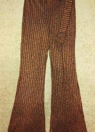 Фирменные новые брюки брюки клеш в рубчик трикотажные zara