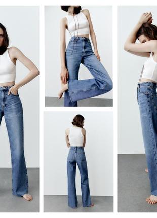 Джинсы костюм платье леггинсы брюки wide - leg trf jeans zara3 фото