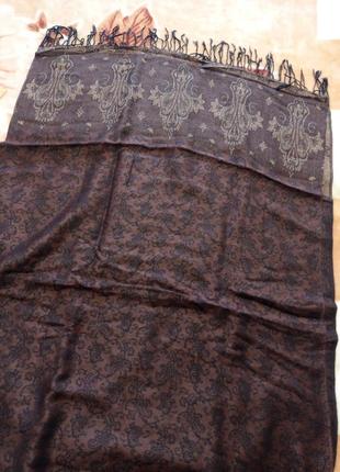 Палантин хустка шарф 70*180, теплий, м'який кашемір , шоколадні кольори, дуже гарний!