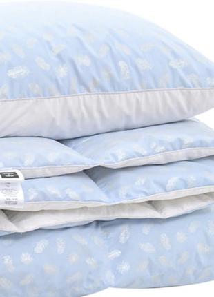 Одеяло mirson набор пуховый №2110 bio-blue зима 90% пух одеяло 155х215 + подушка 50х70 упругая (2200003023237)