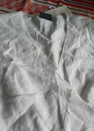 Белоснежная блуза, лен.4 фото