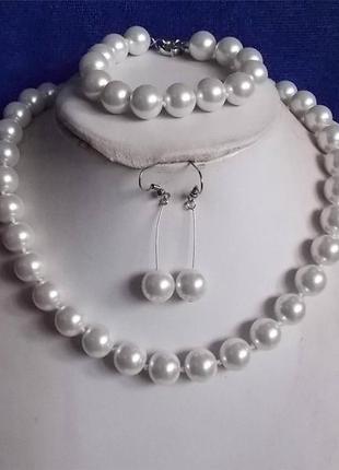 Прикраса сережки перлини / висульками / супер2 фото