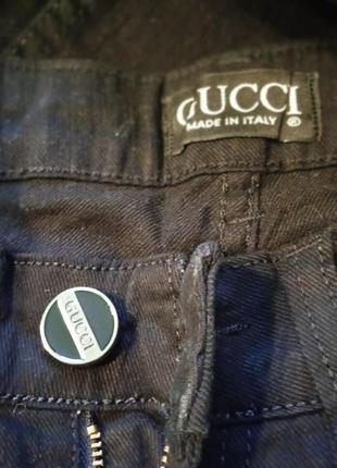 Бавовняні щільні джинси gucci.6 фото