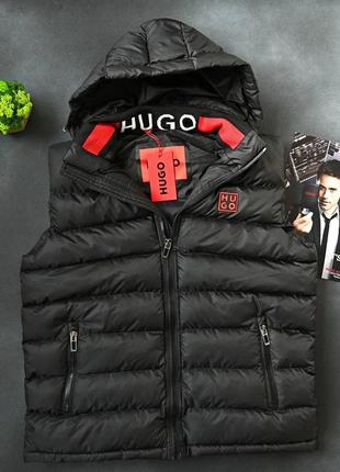 Жилетка hugo boss черная / теплые жилетки для мужчин хьюго босс