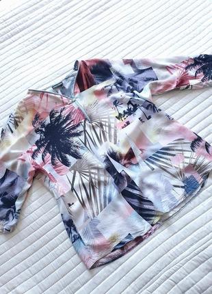 Блуза літня легка пальмовий принт пальми