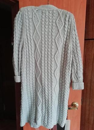 Демисезонное вязаное пальто