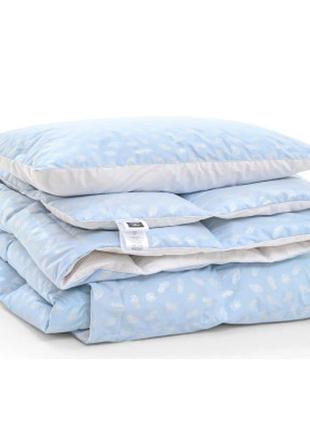 Одеяло mirson набор №2160 bio-blue зима 90% пух одеяло 140х205+подушка (2200003022346)3 фото