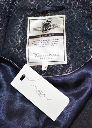Брендовое темно-синее демисезонное пальто с карманами new look premium этикетка4 фото