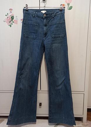 Прямые джинсы трубы клеш wide leg