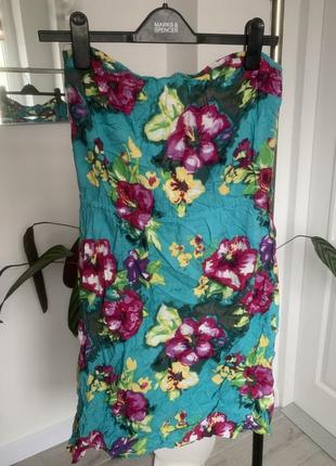 Кардиган яркое платье в цветы берюзовый распродаж