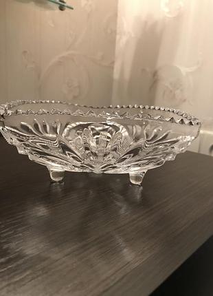 Хришталева цукорниця часів срср, ваза для цукерок