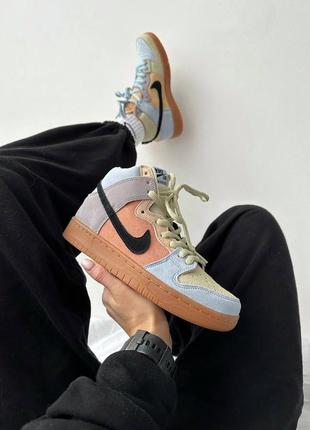 Nike sb dunk кроссовки замшевые, разноцветные 36-41р4 фото