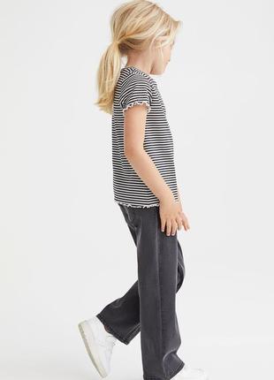 Детские серые джинсы на резинке свободного кроя для девочки