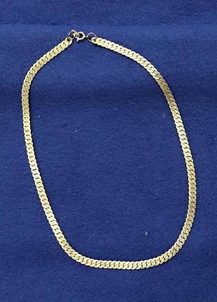 Ланцюг кол‘є плаский золотавий