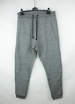 Спортивные утепленные брюки джоггеры h&amp;m melange gray joggers
