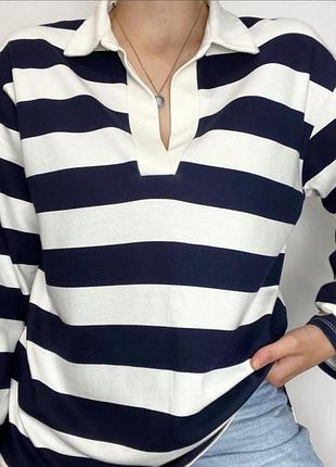 Лонгслив zara в полосу