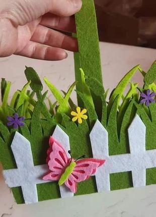 Яскраві корзинки з фетру до великодня🐇🐣