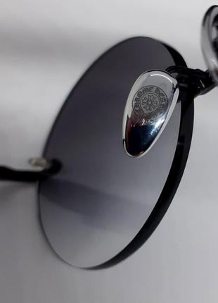 Chrome hearts очки унисекс солнцезащитные черные овальные с градиентом дужки черное дерево6 фото