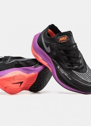 Мужские кроссовки nike air zoom vaporfly black purple / smb7 фото