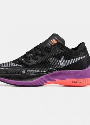 Мужские кроссовки nike air zoom vaporfly black purple / smb9 фото