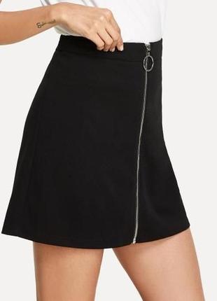 Юбка zara из натуральной кожи