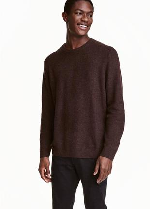 Качественный джемпер свитер кофта h&amp;m wool blend crew neck jumper