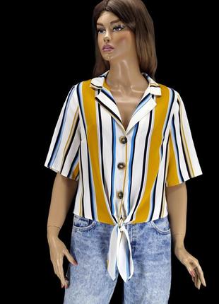 Брендовая блузка f&f в полоску. размер uk14eur42.2 фото