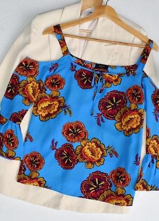 Топ блуза с открытыми плечами рукав с рюшами