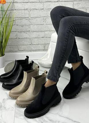 Жіночі ботинки натуральна шкіра замша 36-41 черевики демі1 фото