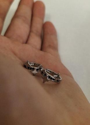 Серьги серебряные с тавром s925 пробы