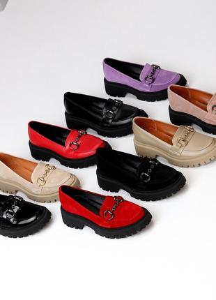 Бузкові фіалкові лавандові туфлі лофери натуральна замша колір на вибір7 фото