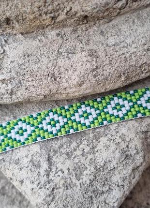 Патриотический браслет из бисера вышиванка.