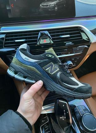 Чоловічі кросівки new balance 2002r black green / smb