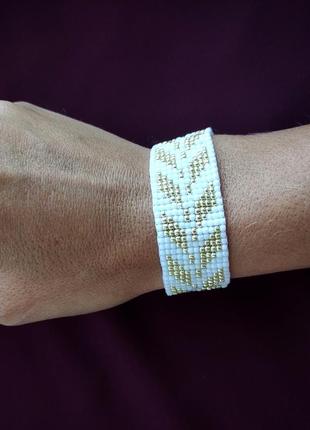 Браслет "колосок" з бісеру