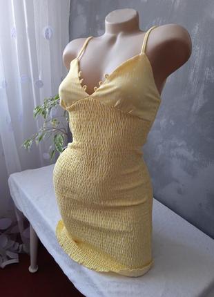 Платье 👗резинка bershka сукня жатка3 фото