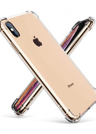 Противоударный прозрачный cиликоновый чехол на iphone xs max1 фото