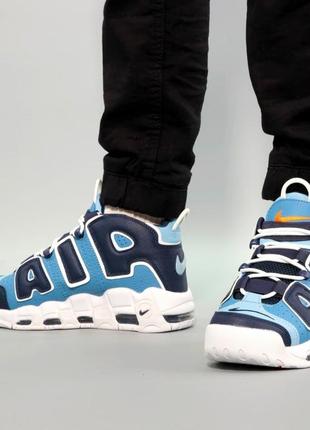 Мужские кроссовки nike air more uptempo denim blue.5 фото